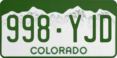 CO license plate 998YJD