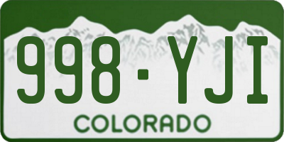 CO license plate 998YJI