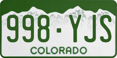 CO license plate 998YJS
