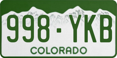CO license plate 998YKB