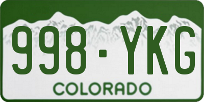 CO license plate 998YKG