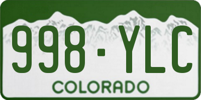 CO license plate 998YLC