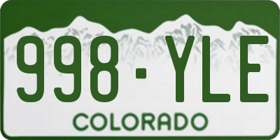 CO license plate 998YLE