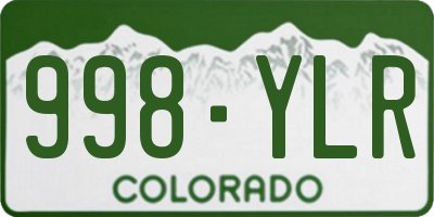CO license plate 998YLR
