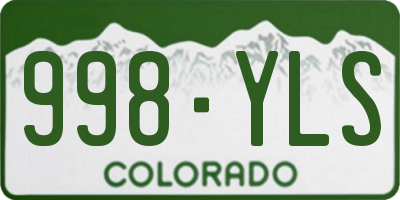 CO license plate 998YLS