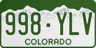 CO license plate 998YLV
