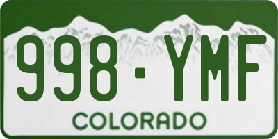 CO license plate 998YMF