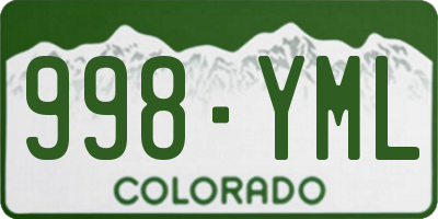 CO license plate 998YML