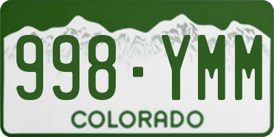 CO license plate 998YMM