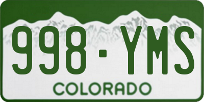 CO license plate 998YMS