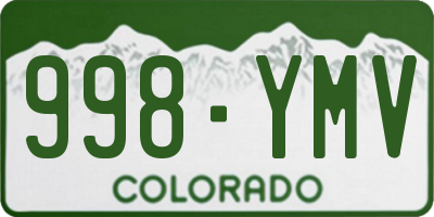 CO license plate 998YMV