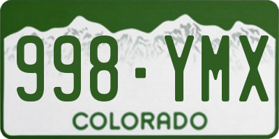 CO license plate 998YMX