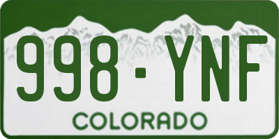 CO license plate 998YNF