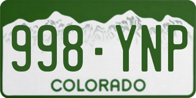 CO license plate 998YNP