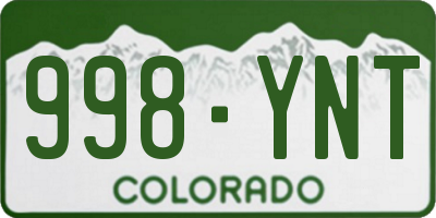 CO license plate 998YNT