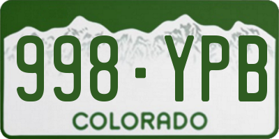 CO license plate 998YPB