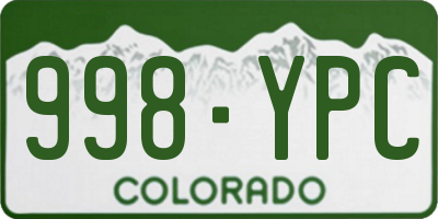 CO license plate 998YPC