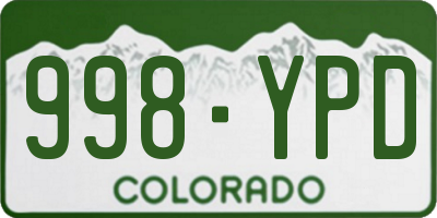 CO license plate 998YPD