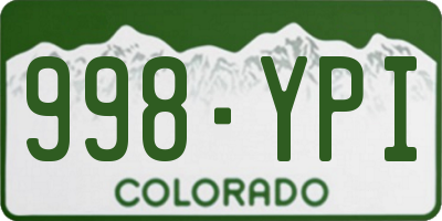 CO license plate 998YPI