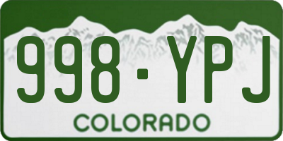 CO license plate 998YPJ