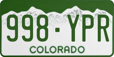 CO license plate 998YPR