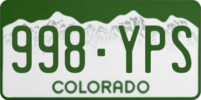 CO license plate 998YPS