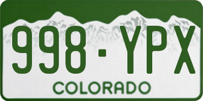 CO license plate 998YPX