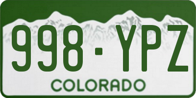 CO license plate 998YPZ