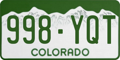 CO license plate 998YQT