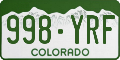 CO license plate 998YRF
