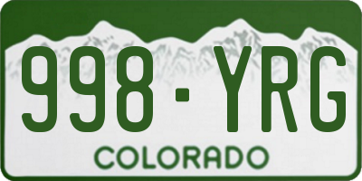 CO license plate 998YRG