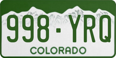 CO license plate 998YRQ