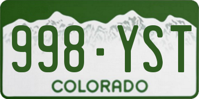 CO license plate 998YST