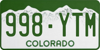 CO license plate 998YTM