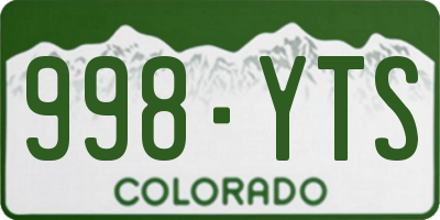 CO license plate 998YTS