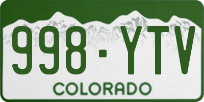 CO license plate 998YTV