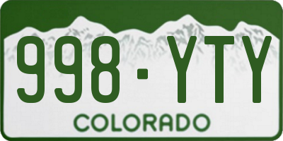CO license plate 998YTY