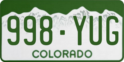 CO license plate 998YUG