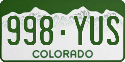 CO license plate 998YUS