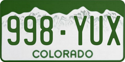CO license plate 998YUX