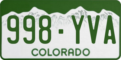 CO license plate 998YVA