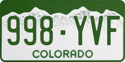 CO license plate 998YVF
