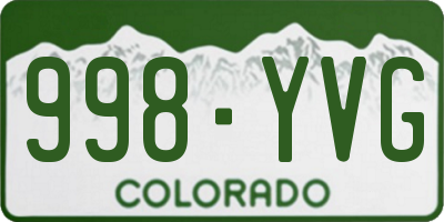 CO license plate 998YVG