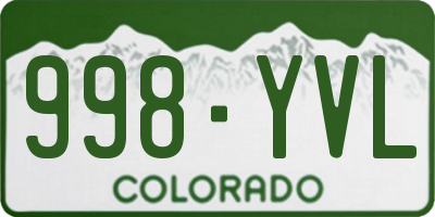 CO license plate 998YVL