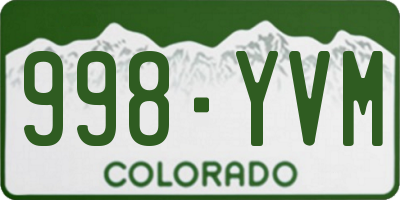 CO license plate 998YVM