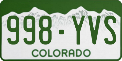 CO license plate 998YVS