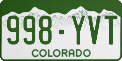 CO license plate 998YVT