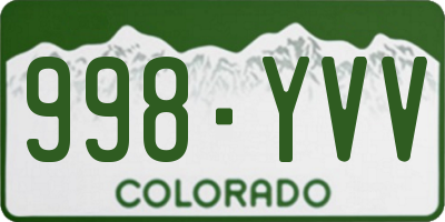 CO license plate 998YVV
