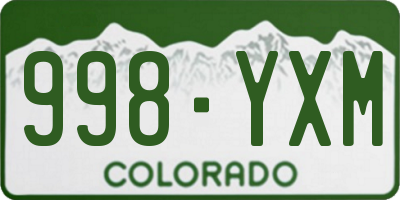 CO license plate 998YXM