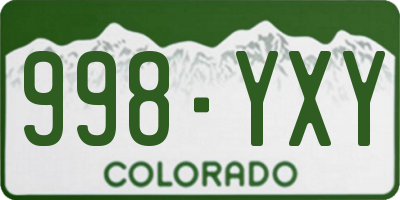 CO license plate 998YXY